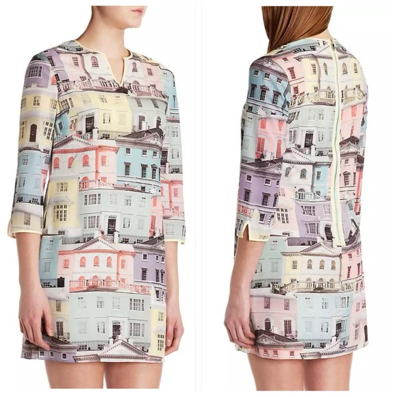 Ted Baker Dresses & Skirts - Ted Baker Pastel Multi-Print Long Sleeve Shift Dress